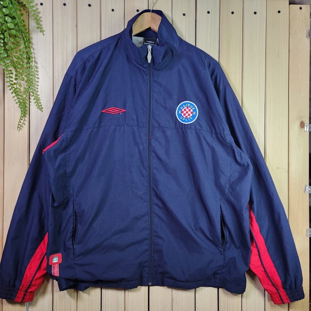 Vintage Umbro Windbreaker Navy and Red Men's Jacket - Picture 1 of 14